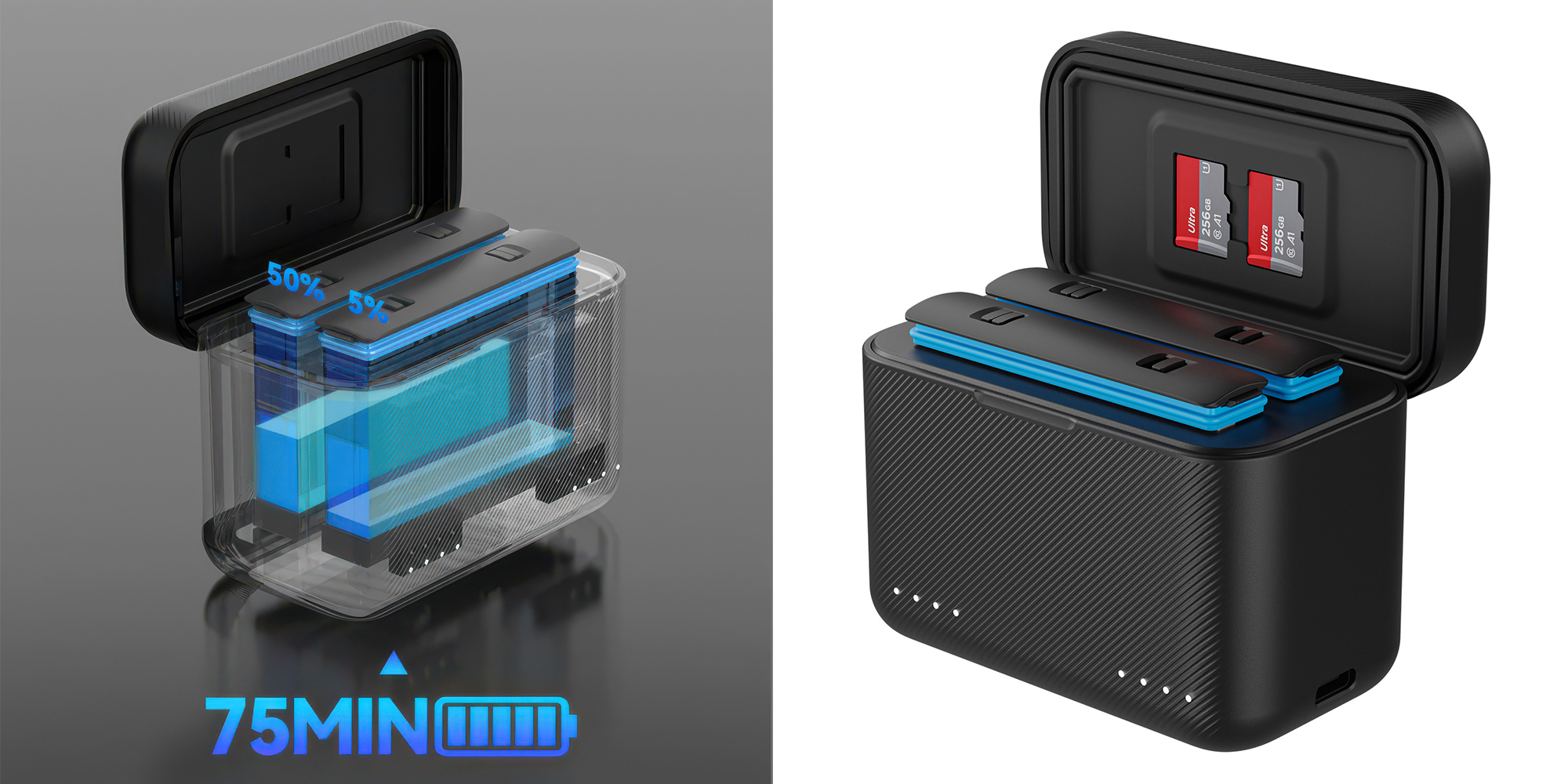 Ładowarka dwukanałowa Telesin SO-BCG-03-TIS do akumulatorów Insta360 X3